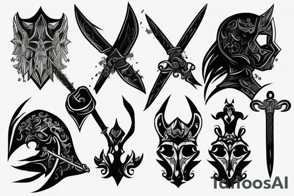 shadow knight with a sword tattoo idea