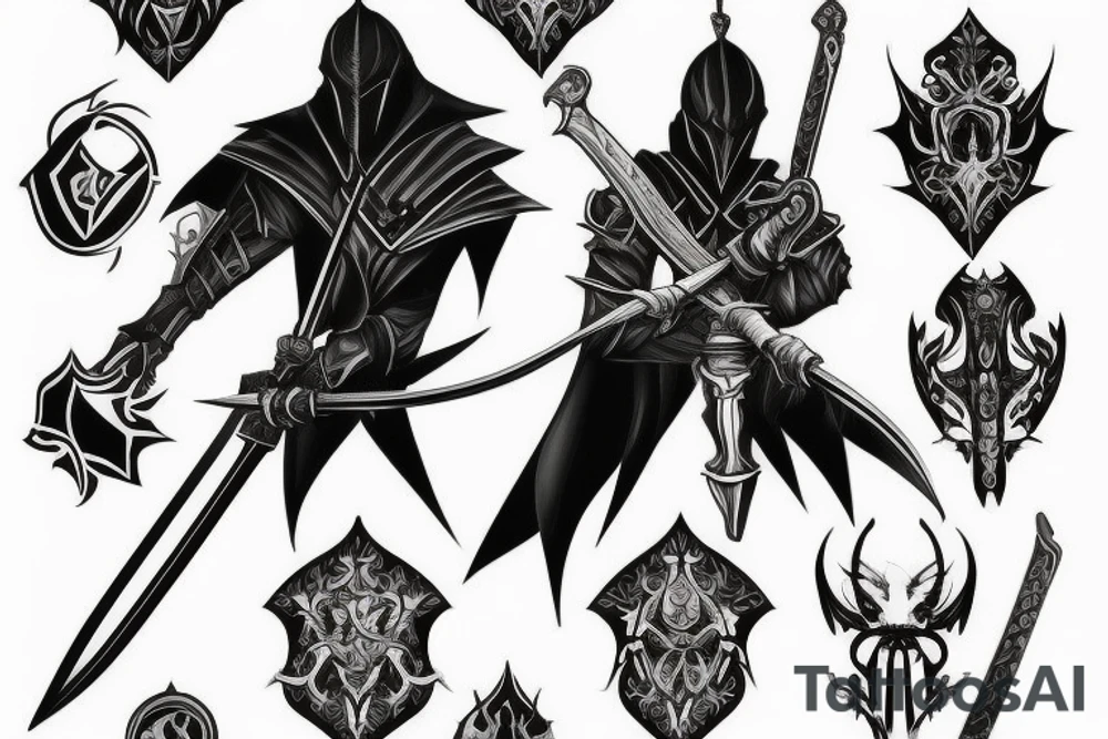 shadow knight with a sword tattoo idea