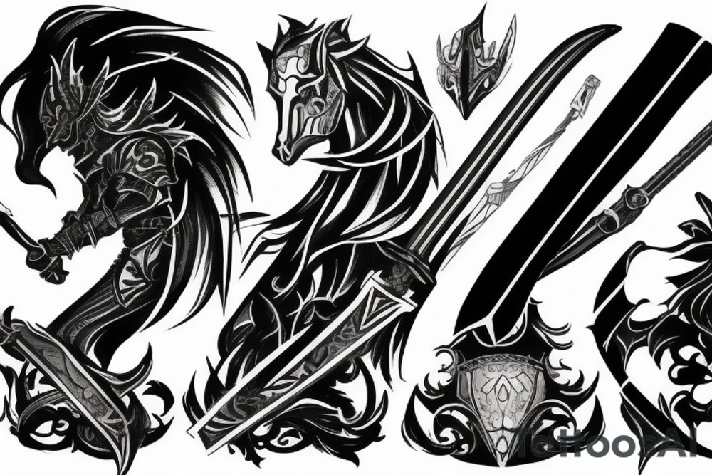 shadow knight with a sword tattoo idea