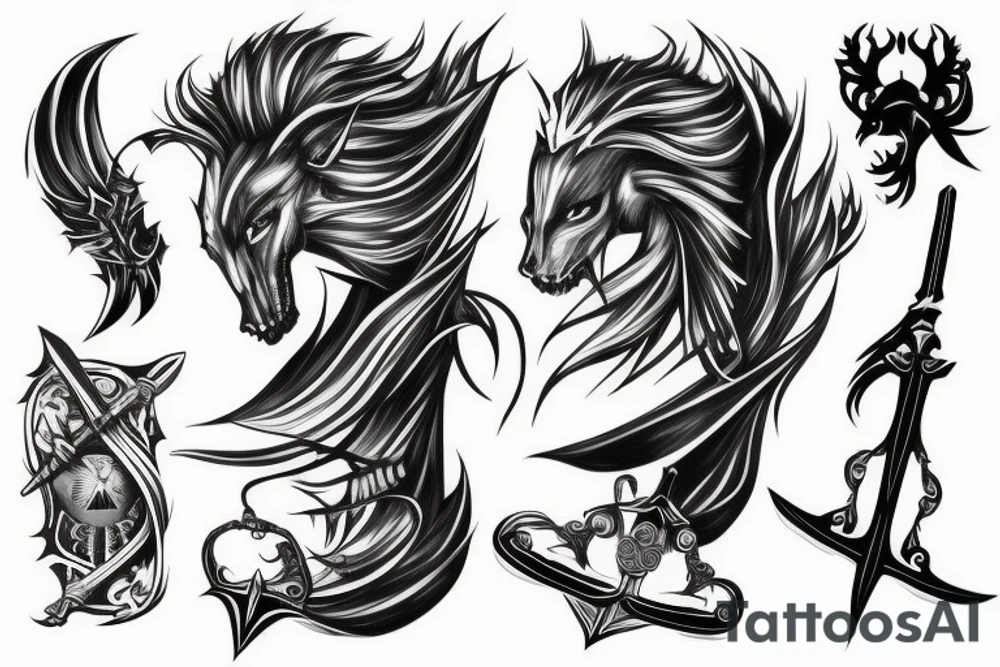 shadow knight with a sword tattoo idea