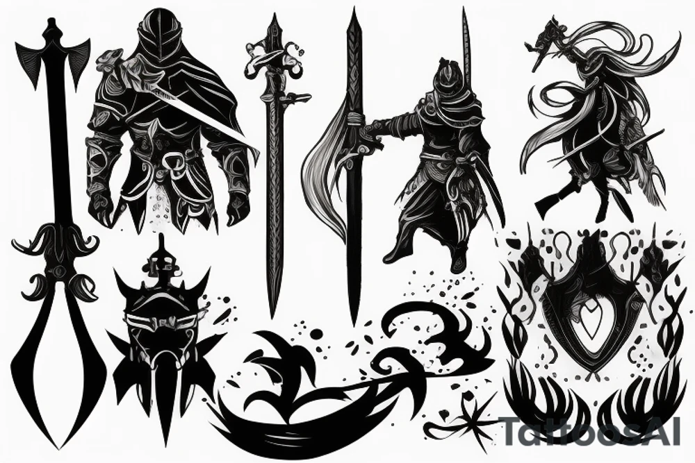 shadow knight with a sword tattoo idea