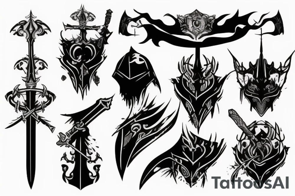 shadow knight with a sword tattoo idea