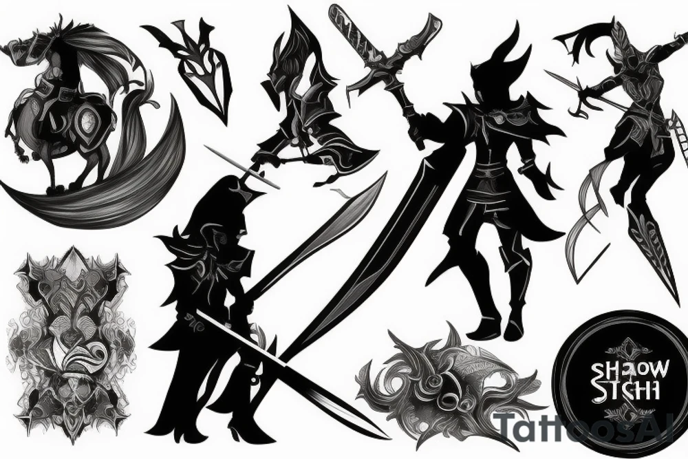 shadow knight with a sword tattoo idea
