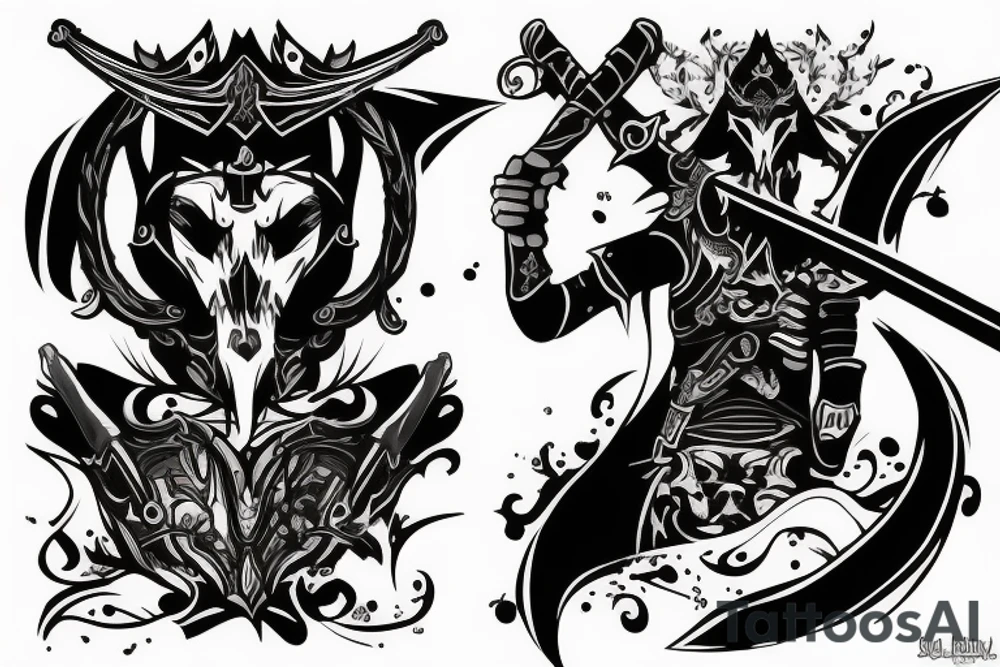 shadow knight with a sword tattoo idea