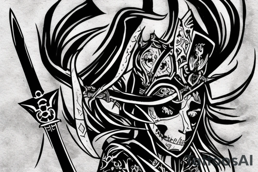 shadow knight with a sword tattoo idea