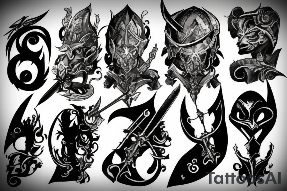 shadow knight with a sword tattoo idea