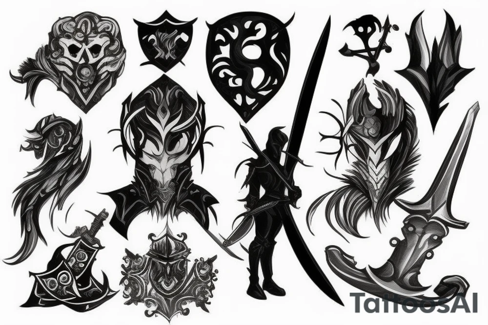shadow knight with a sword tattoo idea