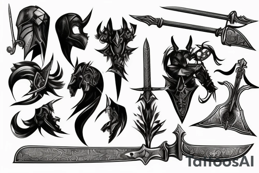 shadow knight with a sword tattoo idea