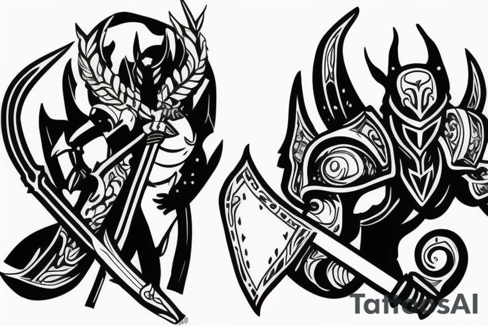 shadow knight with a sword tattoo idea
