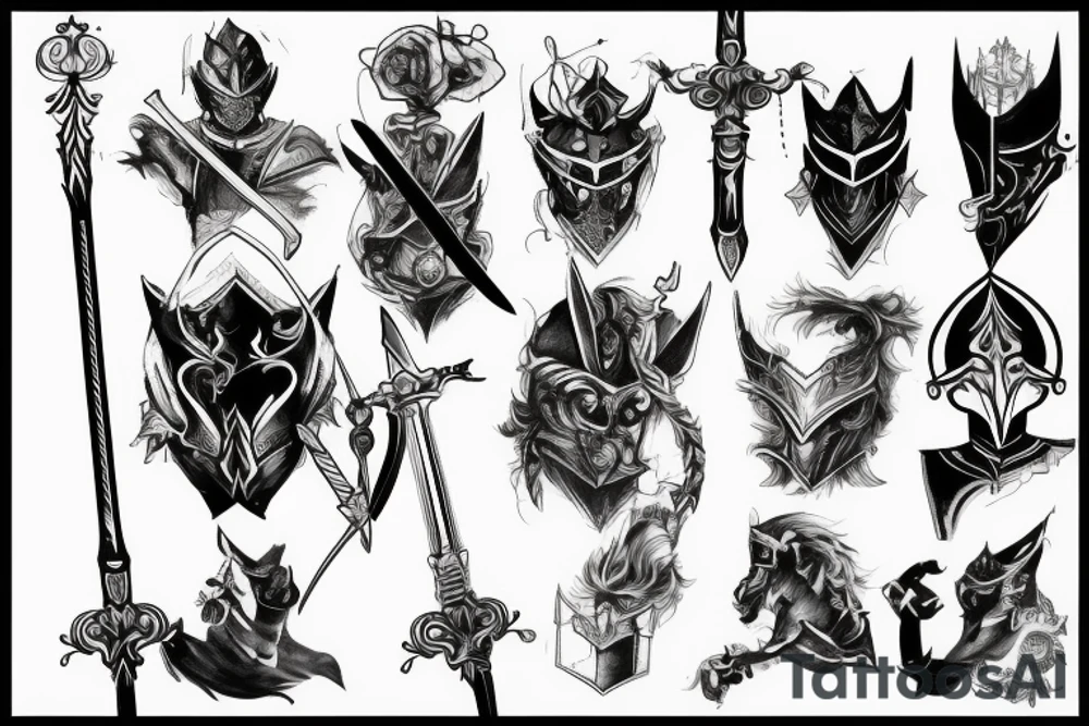 shadow knight with a sword tattoo idea