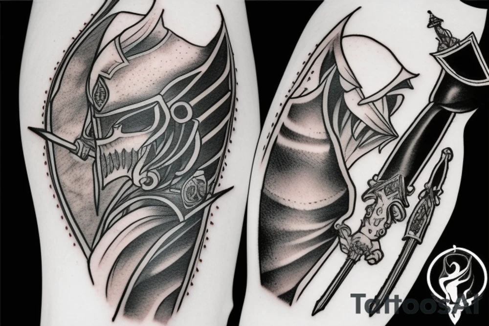 shadow knight with a sword tattoo idea