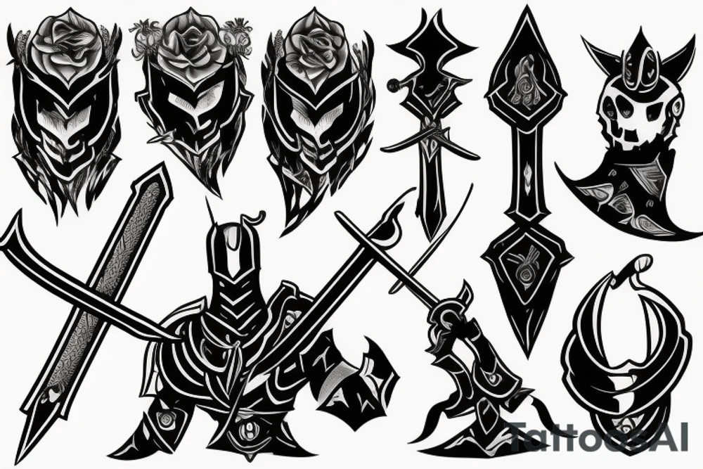shadow knight with a sword tattoo idea