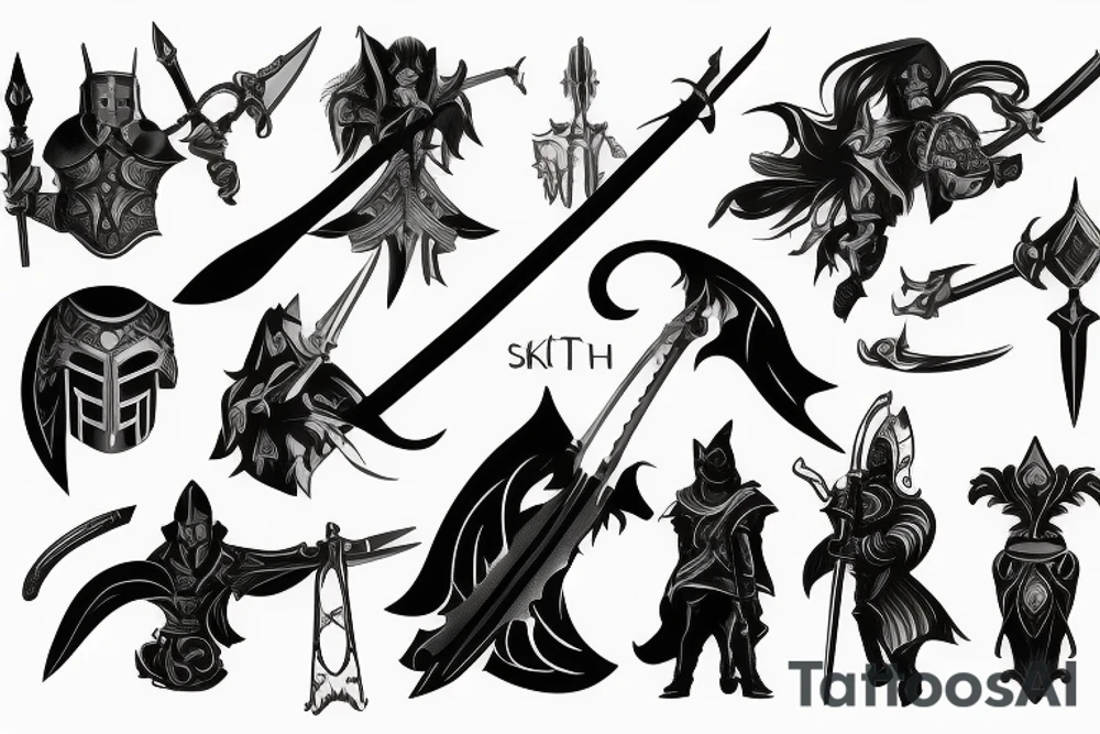 shadow knight with a sword tattoo idea