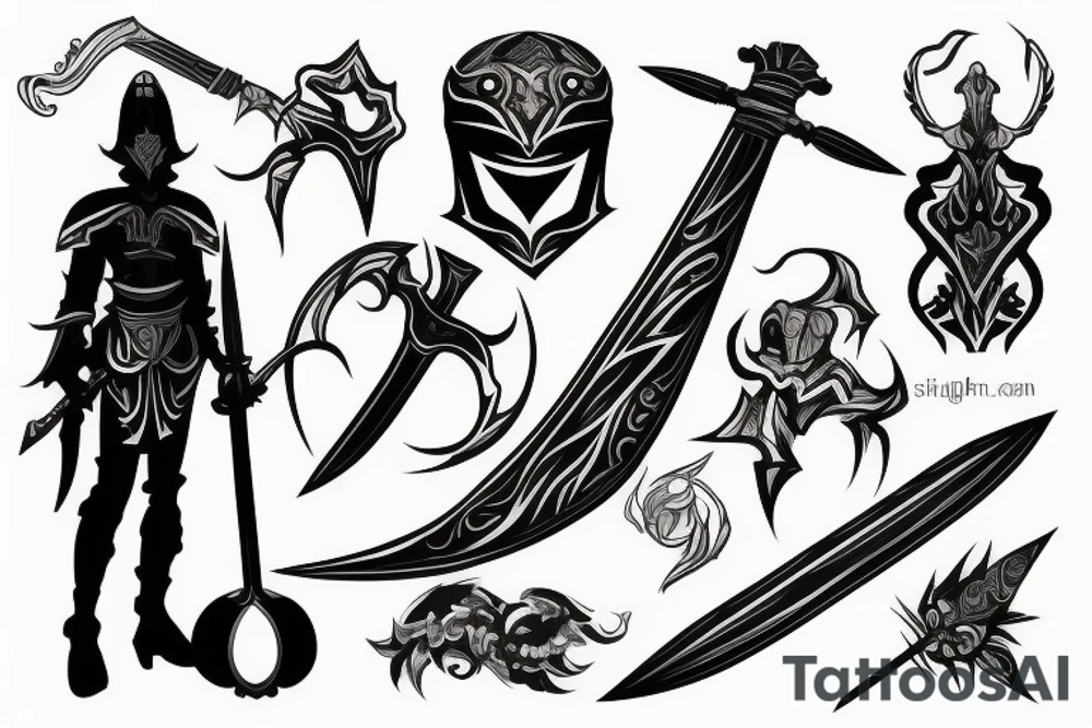 shadow knight with a sword tattoo idea