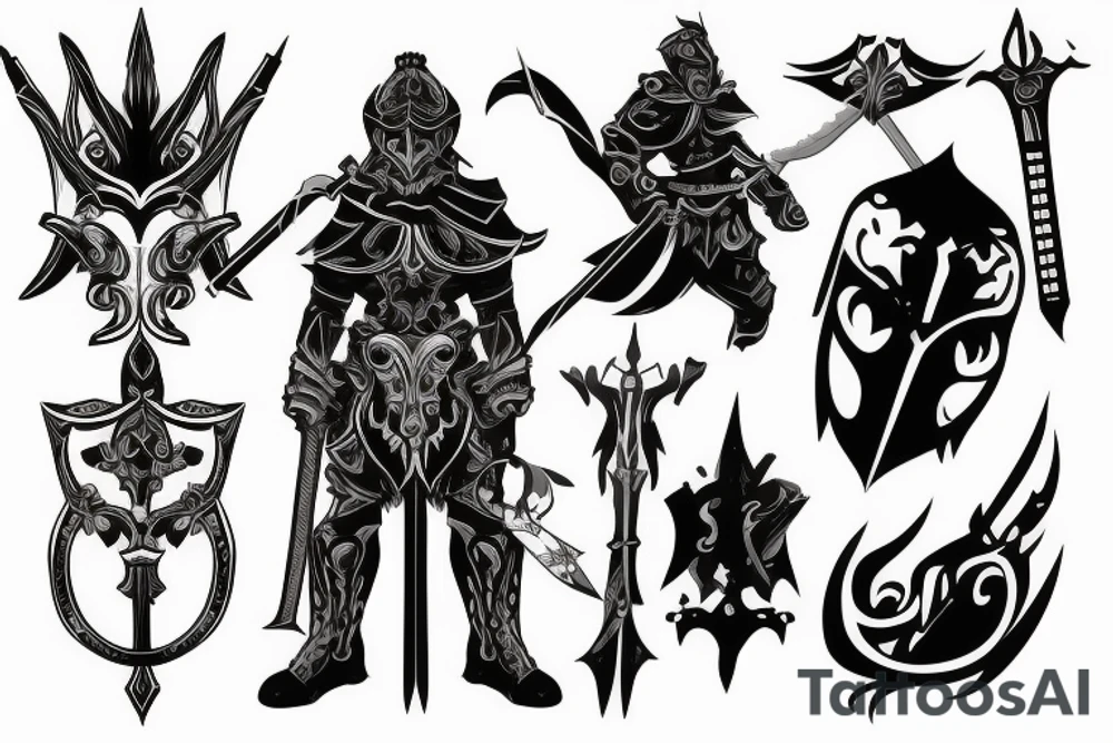 shadow knight with a sword tattoo idea