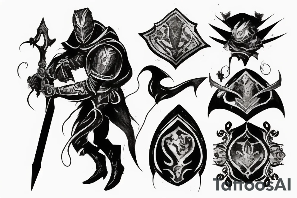 shadow knight with a sword tattoo idea