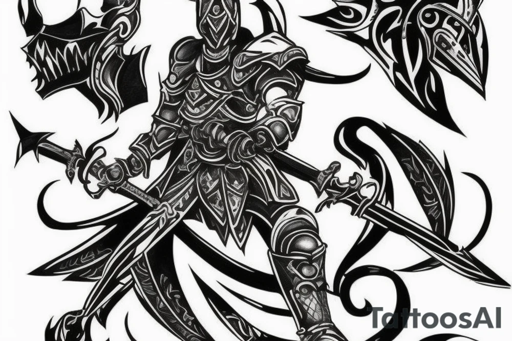 shadow knight with a sword tattoo idea
