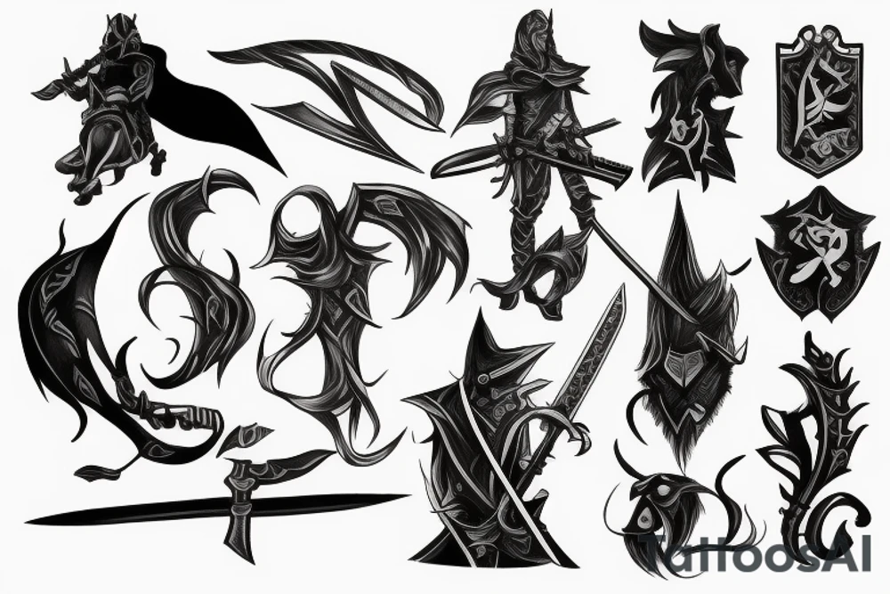 shadow knight with a sword tattoo idea