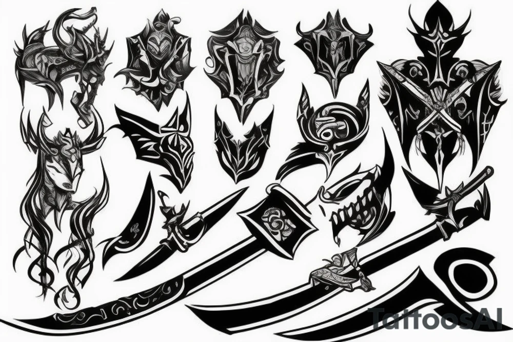 shadow knight with a sword tattoo idea
