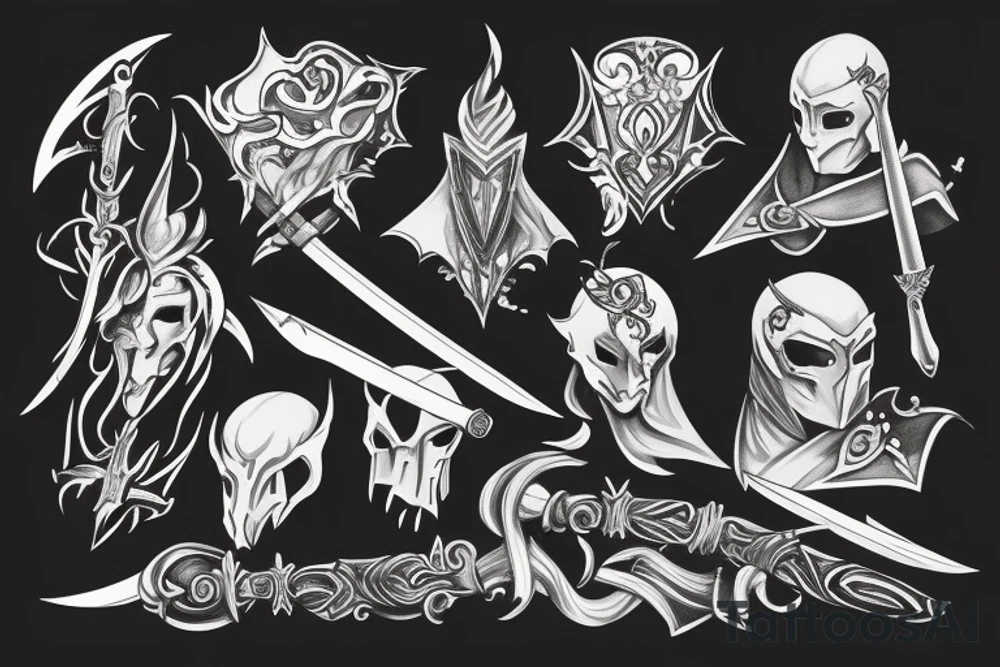 shadow knight with a sword tattoo idea
