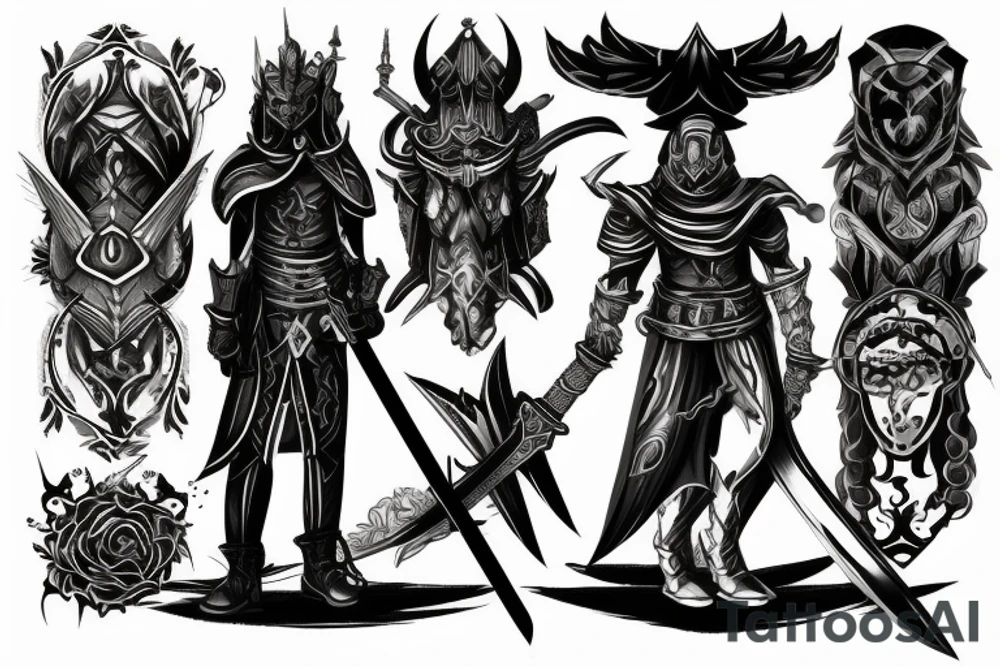 shadow knight with a sword tattoo idea