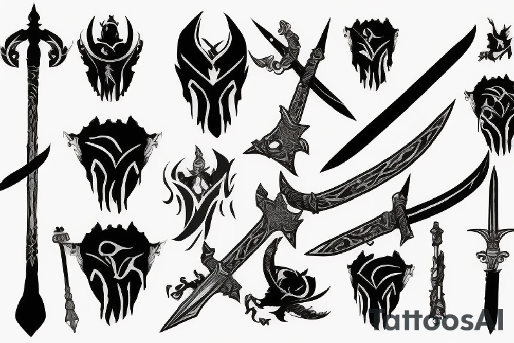 shadow knight with a sword tattoo idea