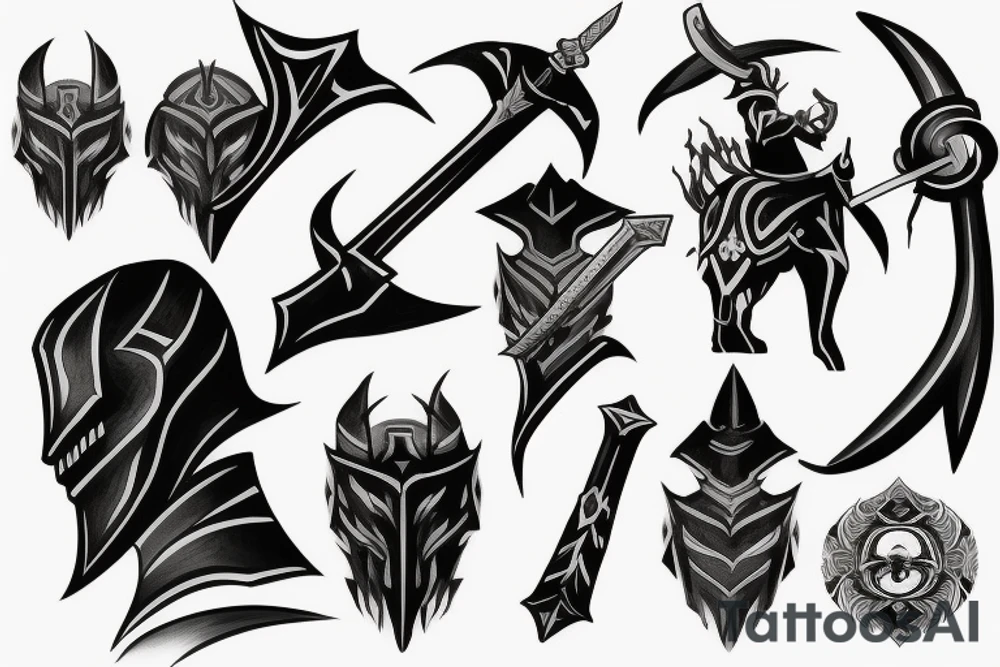shadow knight with a sword tattoo idea