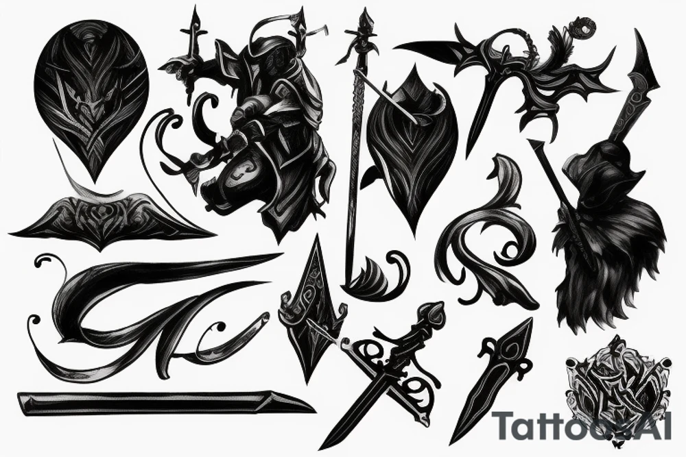 shadow knight with a sword tattoo idea