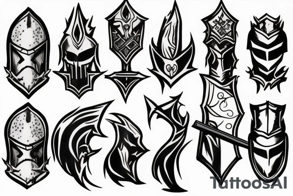 shadow knight with a sword tattoo idea