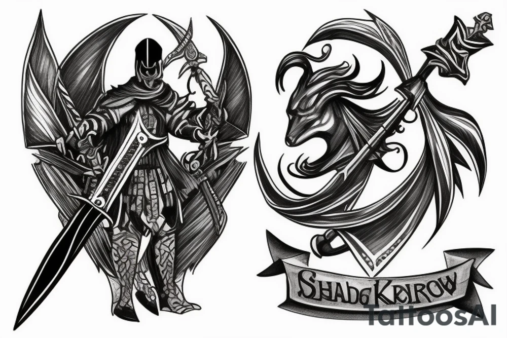 shadow knight with a sword tattoo idea