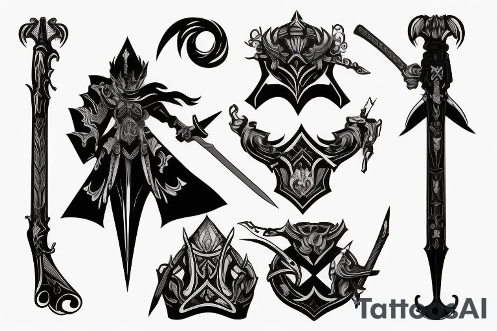 shadow knight with a sword tattoo idea