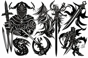 shadow knight with a sword tattoo idea