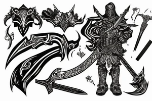 shadow knight with a sword tattoo idea