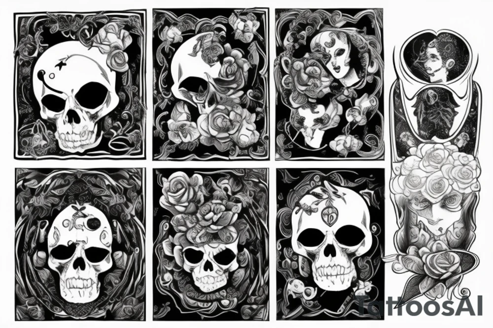 Три меча с розами tattoo idea