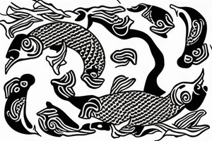 koi fish ying-yang tattoo idea