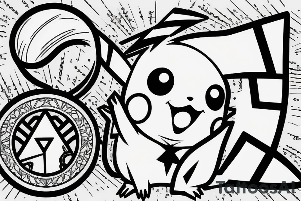 Pikachu with Lightnings tattoo idea
