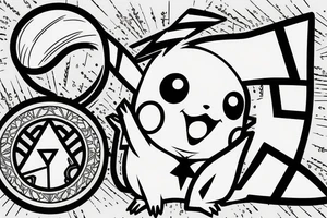 Pikachu with Lightnings tattoo idea
