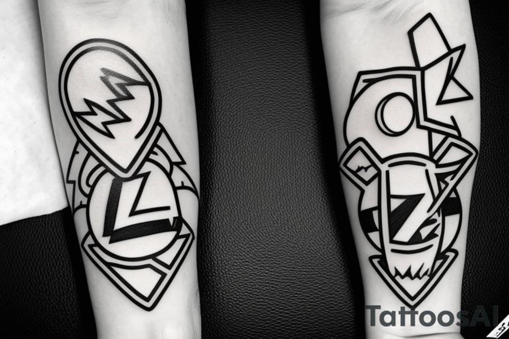 Pikachu with Lightnings tattoo idea