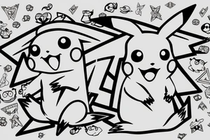 Pikachu with Lightnings tattoo idea