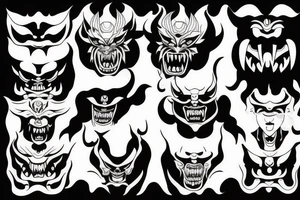 Japanese demon face tattoo idea