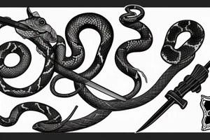 katana with snake tattoo idea