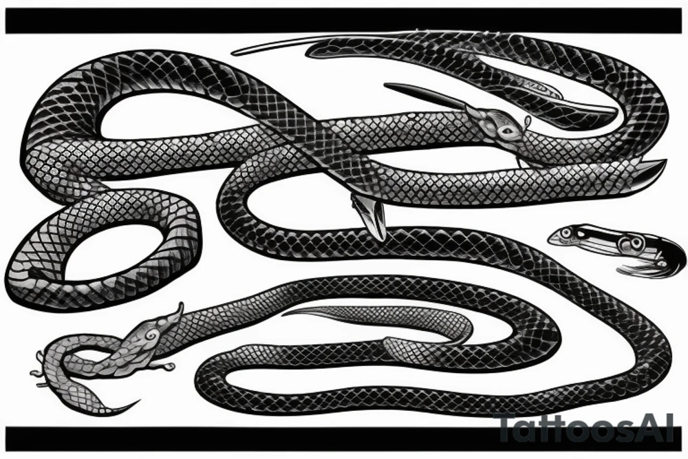 katana with snake tattoo idea