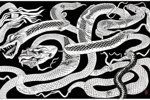 Flash Serpent enroulé autour d’un katana avant bras japonais tattoo idea