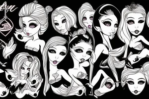 Planche de flash vierge Marie bratz tattoo idea