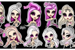 Planche de flash vierge Marie bratz tattoo idea