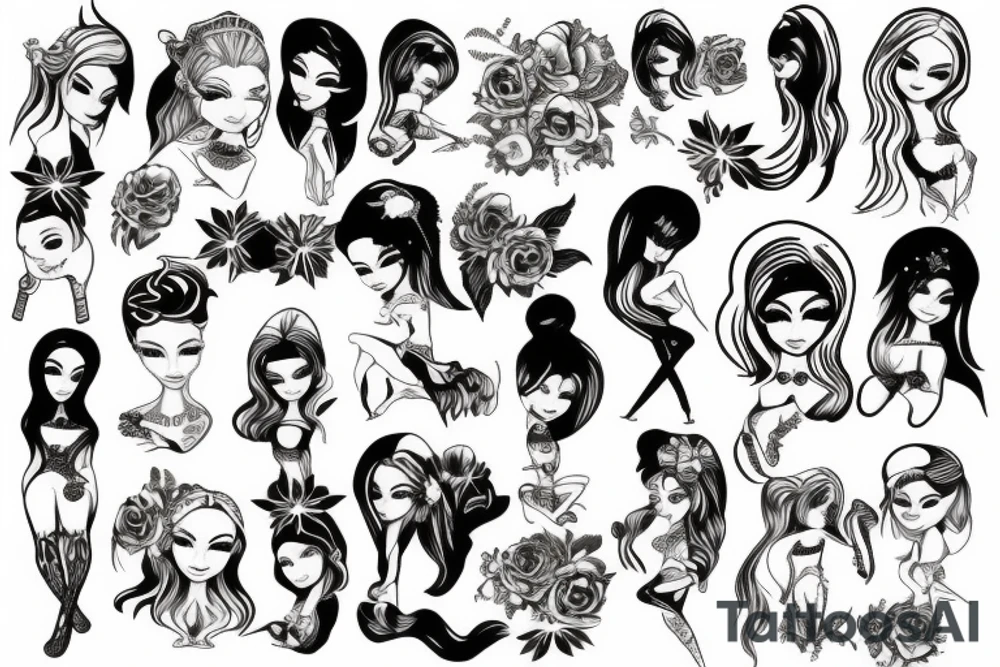 Planche de flash vierge Marie tattoo idea