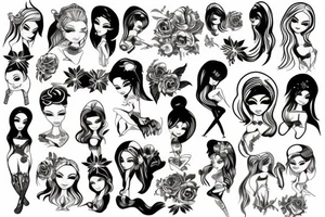 Planche de flash vierge Marie tattoo idea