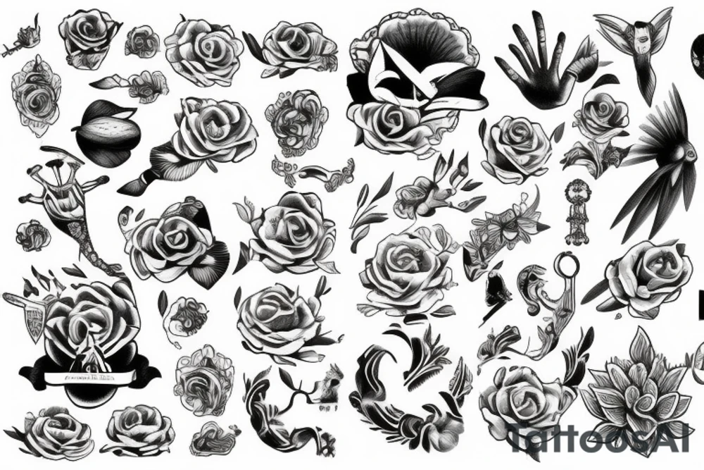 Planche de flash vierge Marie tattoo idea