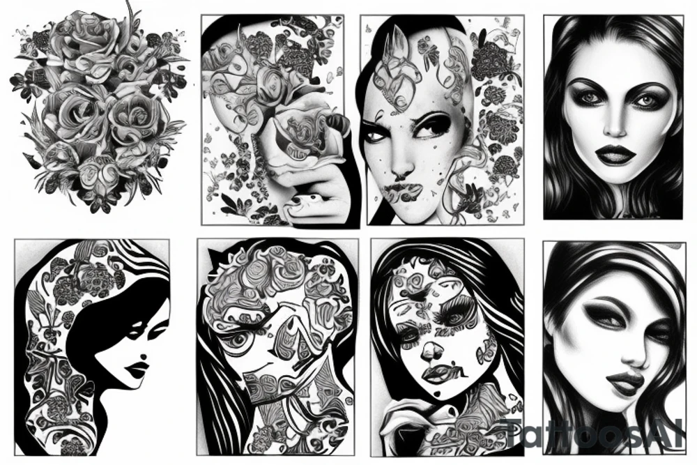 Planche de flash vierge Marie tattoo idea