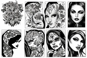 Planche de flash vierge Marie tattoo idea